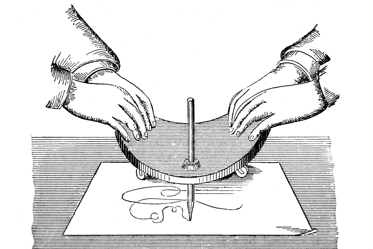 planchette met potlood pen geschiedenis ouijabord